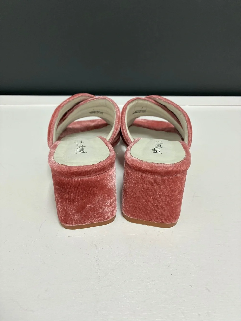 Jeffrey Campbell NWT Rose Velvet Crisscross Block Heel Slide